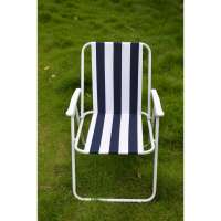 Iron Metal Portable Spring Classic Canvas Folding Beach Chair for Outdoor