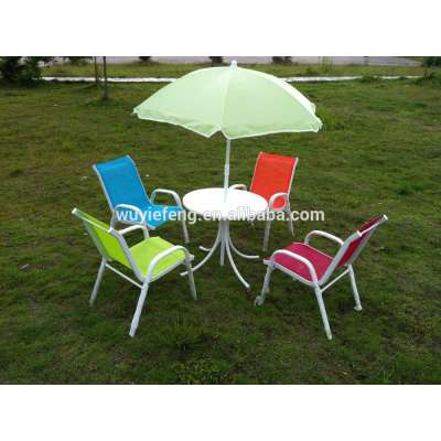 Camping Kids Folding steel chair set in garden